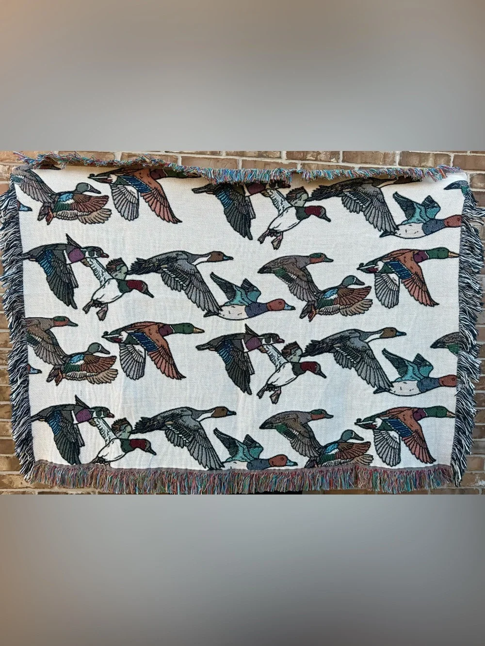 Migration Duck Waterfowl Throw Blanket 60x50in